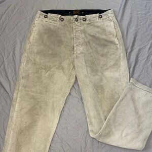 Ralph Lauren Double RL Cream Corduroy Pants